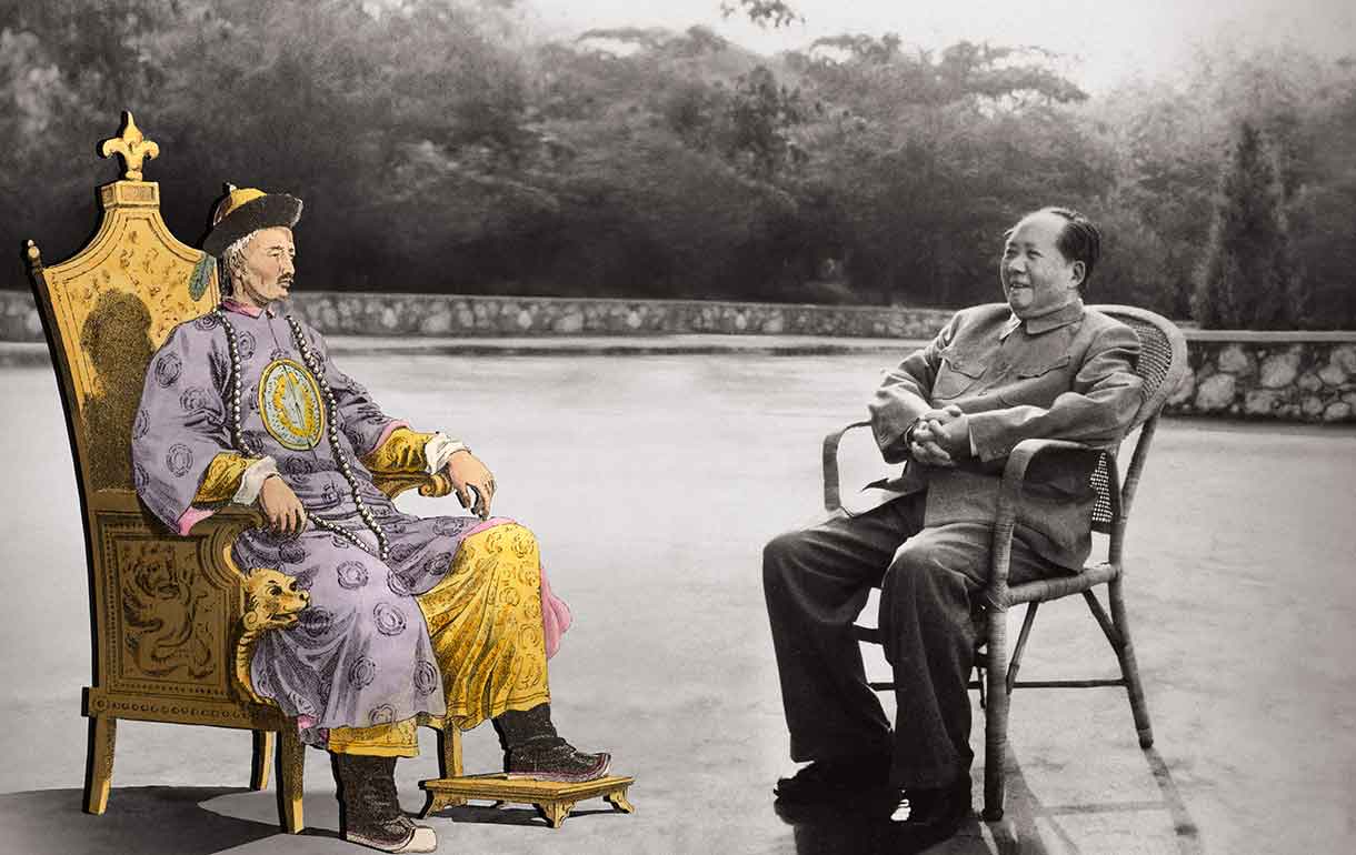 Emperor and Mao sitting together
