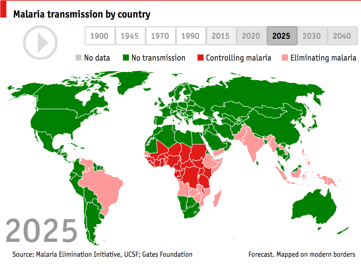 Daily chart The shrinking malaria map The Economist