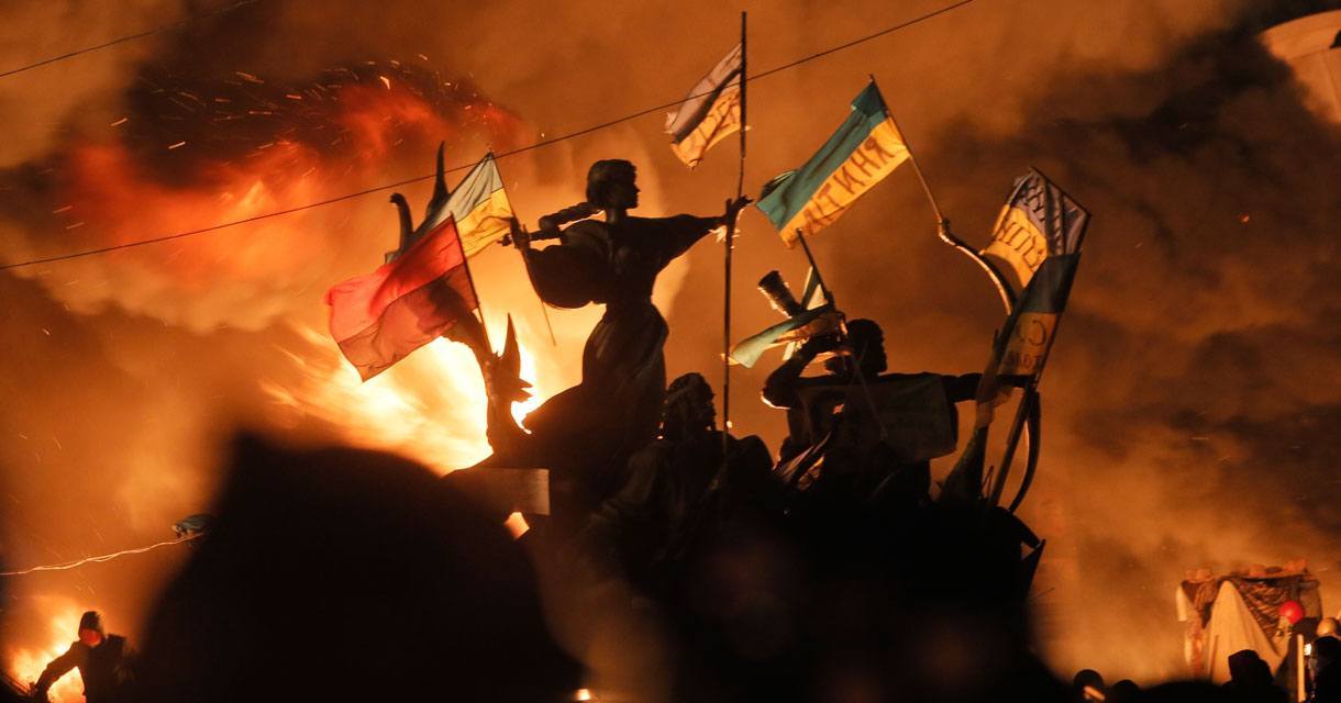 Protestors in Kiev, February 2014