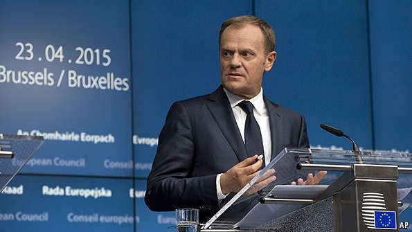Donald Tusk announcing Euroupean Council refugee plan