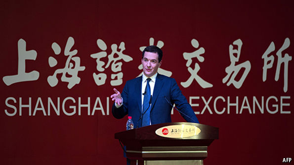 George Osborne at the Shanghai stock exchange