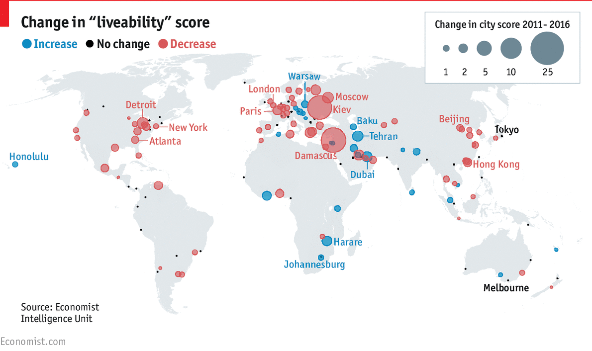 Daily chart The world’s most liveable cities The Economist