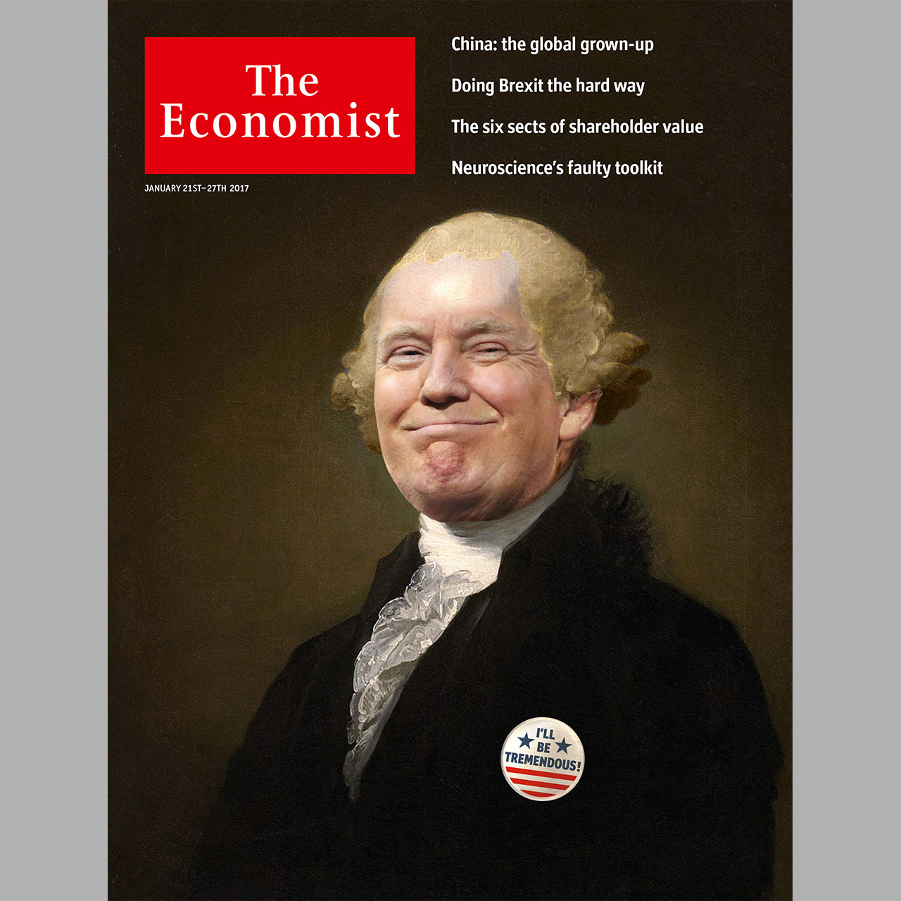 President Trump’s first year, through The Economist’s covers Twelve