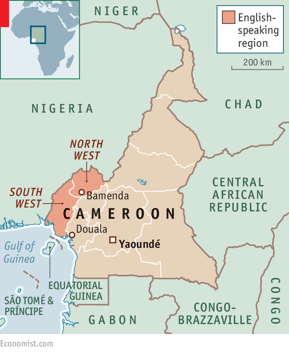 Resultat d'imatges de cameroon conflict map